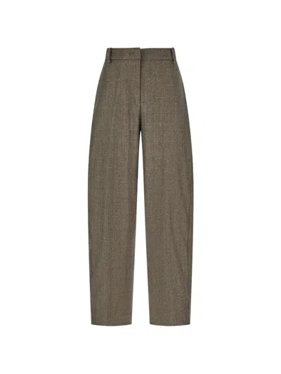 Panicale Check-pattern Bead-embellished Trousers In Brown