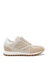 Panicale Contrasting Textures And Elevated Sole Sneakers In Neutral
