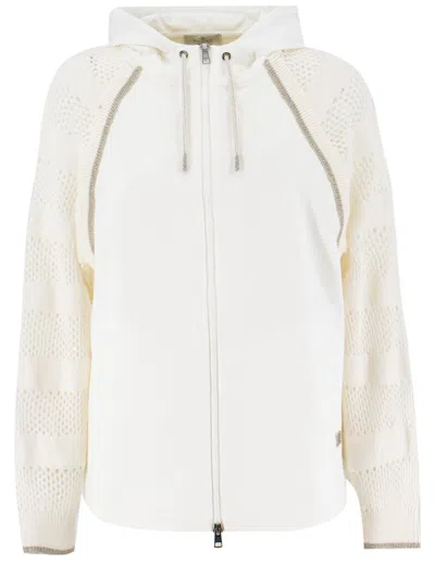 Panicale Cream Hooded Sweatshirt In White