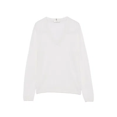 Panicale Crew Neck Knit Sweater In White