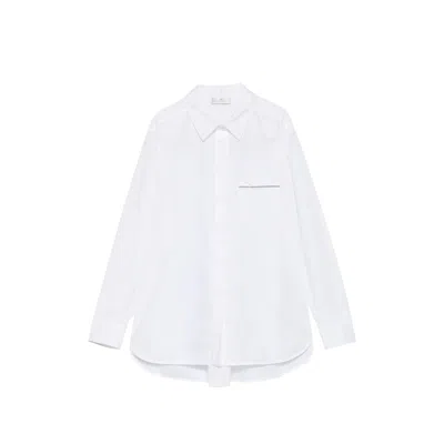 Panicale Crystal-embellished Cotton Shirt In White