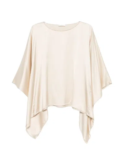 Panicale Draped Satin-finish Cape In Neutral