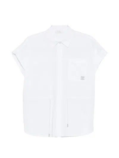 Panicale Drawstring Pocket Shirt In White