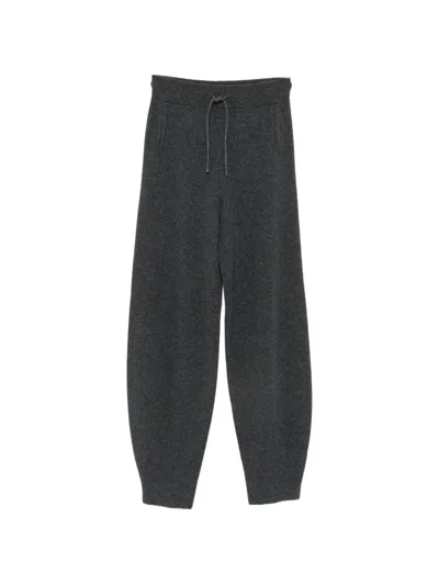 Panicale Drawstring Ribbed-knit Track Pants In Gray