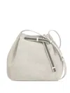 Panicale Drawstring Strap Leather Bucket Bag In Neutral
