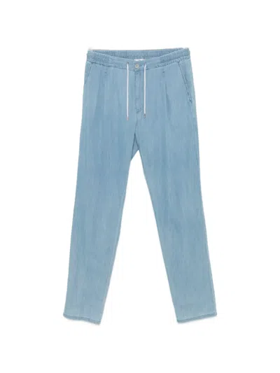 Panicale Drawstring-waist Pleated Trousers In Blue