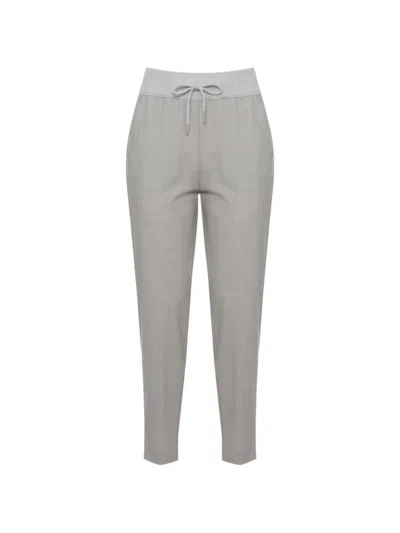 Panicale Drawstring-waist Tapered Trousers In Gray