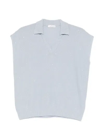 Panicale Embellished Top In Blue