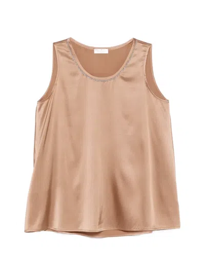 Panicale Embellished Top In Brown