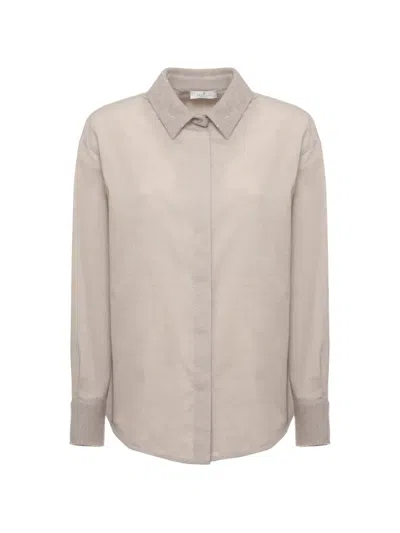 Panicale Embellished-collar Concealed-fastening Shirt In Neutral