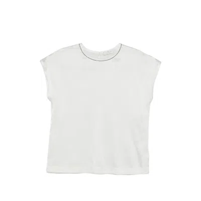 Panicale Embellished-detail Round-neck Blouse In White