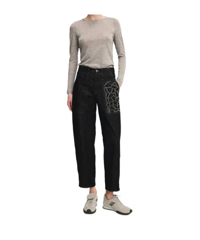 Panicale Embroidered Straight-leg Pants In Black