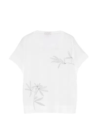 Panicale Floral-print Round-neck T-shirt In White