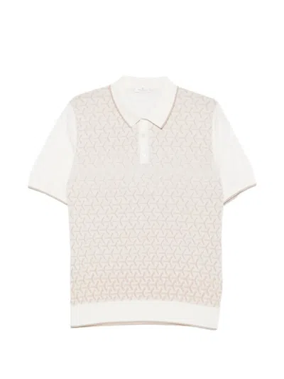 Panicale Geometric-pattern Polo Shirt In Neutral