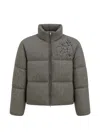 Panicale Houndstooth-pattern Floral-appliqué Jacket In Gray