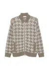 Panicale Houndstooth-pattern Sequin-embellished Cardigan In Multi