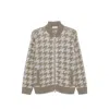 Panicale Houndstooth-pattern Sequin-embellished Cardigan In Grey/silver