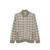 Panicale Houndstooth-pattern Sequin-embellished Cardigan In White
