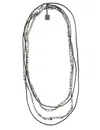 Panicale Layered Diamond-accented Necklace With Unique Chain Motif In Silver