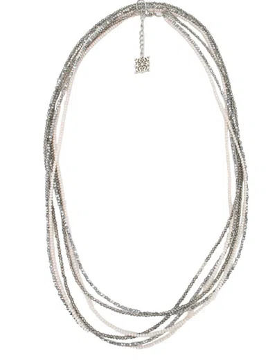 Panicale Layered Diamond Necklace With Silver