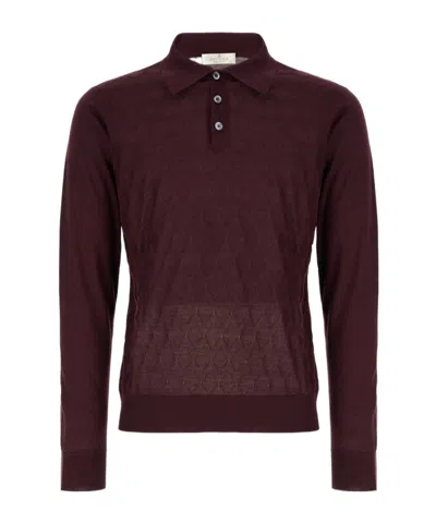 Panicale Long-sleeved Polo Shirt In Brown