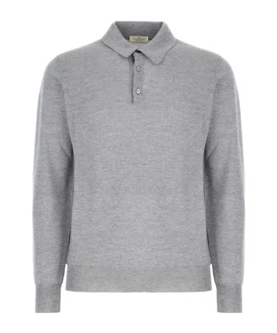 Panicale Long-sleeved Polo Shirt In Gray