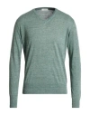 Panicale Man Sweater Dark Green Size 46 Linen, Cotton