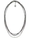 Panicale Multi-strand Necklace With Faceted Beads In Silver In Silver