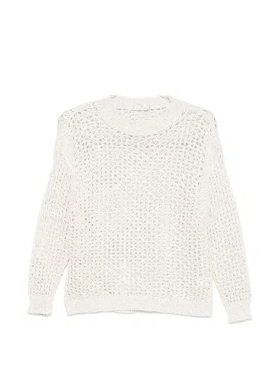Panicale Open-knit Crew-neck Sweater In Neutral