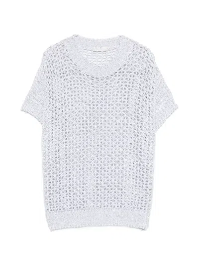 Panicale Open-knit T-shirt In White
