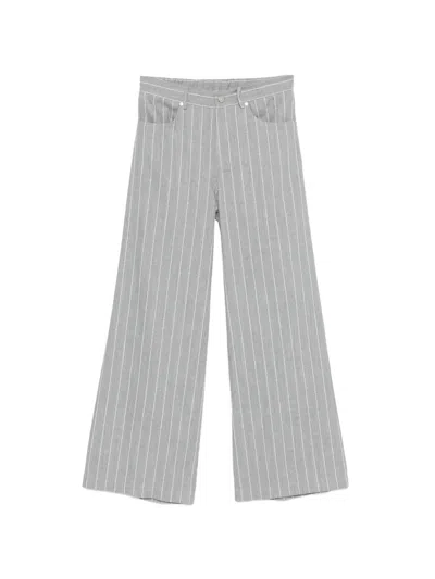 Panicale Pinstripe Wide-leg Trousers In Gray
