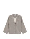 Panicale Pinstripe-pattern Notched-lapels Jacket In Brown