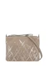 Panicale Rectangular Leather Pochette With Sequins Detailing In Pink