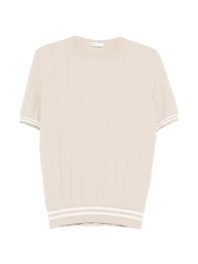 Panicale Ribbed Striped T-shirt In Neutral