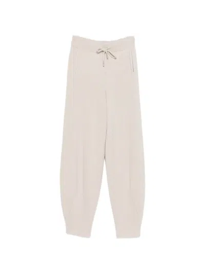 Panicale Ribbed-knit Drawstring Track Pants In Neutral