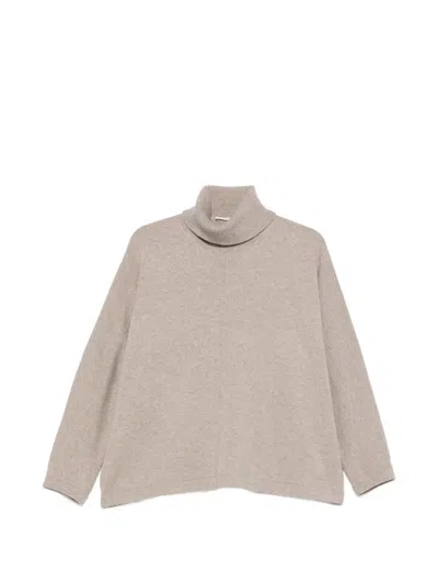 Panicale Roll-neck Knitted Sweater In Neutrals