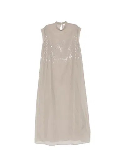 Panicale Sequin-embellished Maxi Dress In Neutral