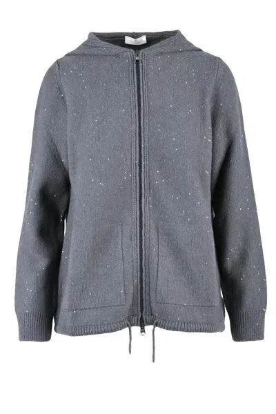 Panicale Sequin Zip Cardigan - Grey In Gray