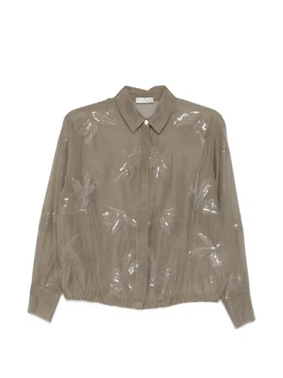 Panicale Sequin-embellished Blouse In Brown