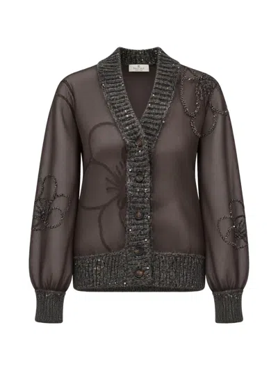 Panicale Sequin-embellished Bomber Jacket In Brown