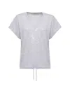 Panicale Sequin-embellished Drawstring T-shirt In Gray
