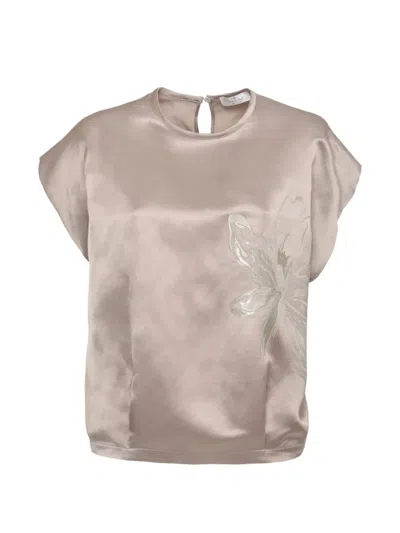 Panicale Sequin-embellished Floral-motif Blouse In Black