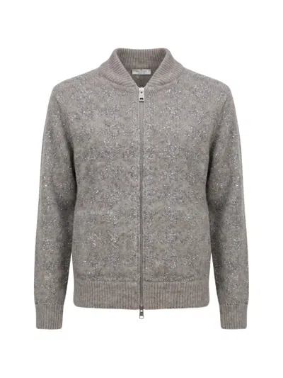 Panicale Sequin-embellished Houndstooth Cardigan In Green