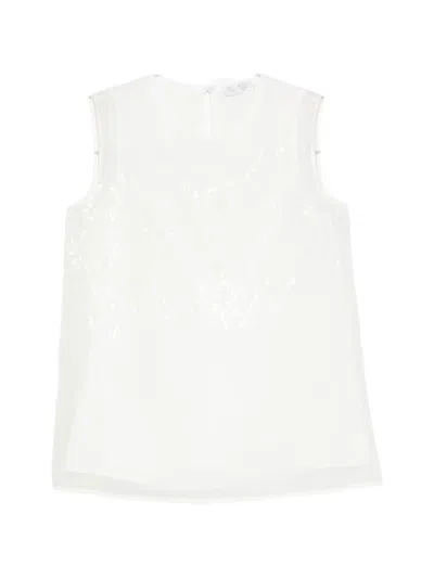Panicale Sequin-embellished Sleeveless Top In White