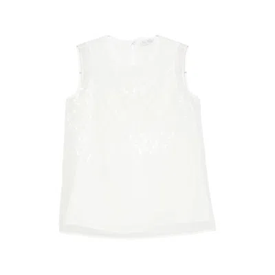 Panicale Sequin-embellished Sleeveless Top In White