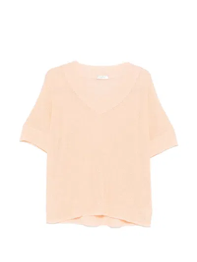 Panicale Sequin-embellished V-neck Top In Orange