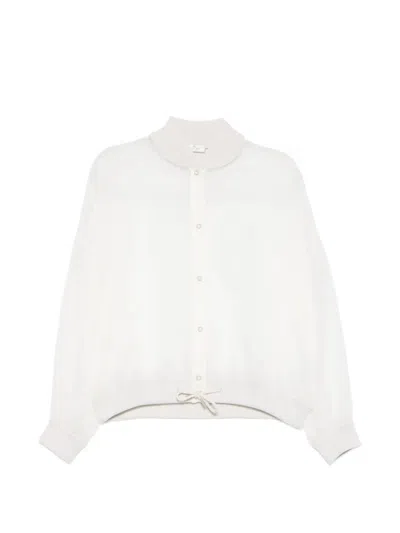 Panicale Sheer Silk-blend Jacket In White