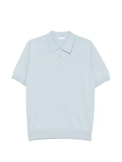 Panicale Short-sleeve Buttoned Polo Shirt In Blue