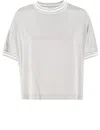 Panicale Silk Sweater With Contrast Edges In Neutrals