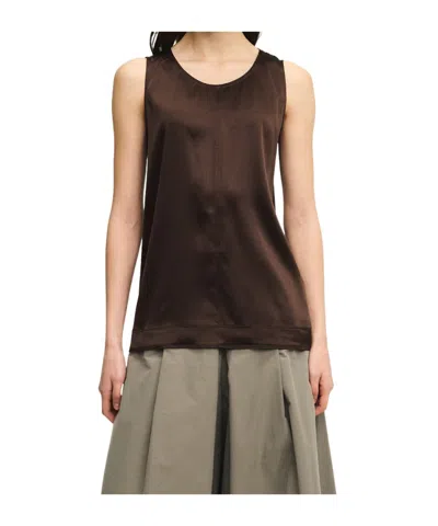 Panicale Silk Top In Brown